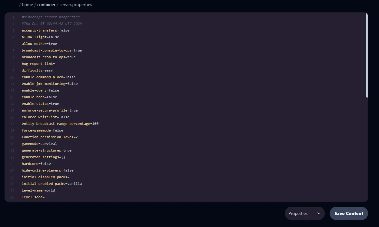 Image of our inbuilt configuration editor