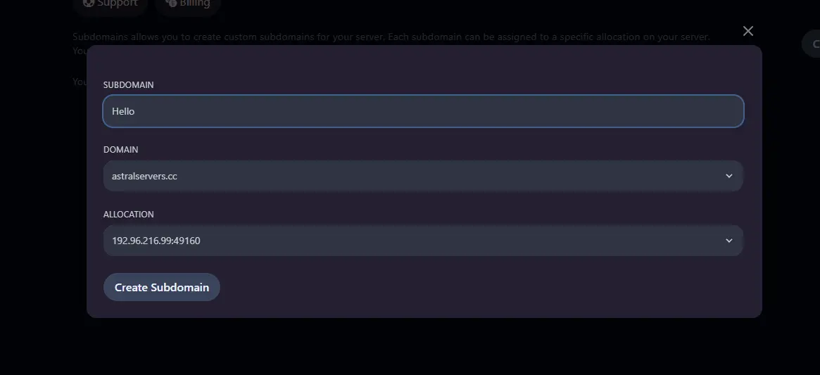 Image of our subdomain allocation system